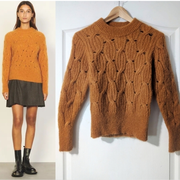 Sandro Sweaters - SANDRO | Cable Knit Mohair Sweater